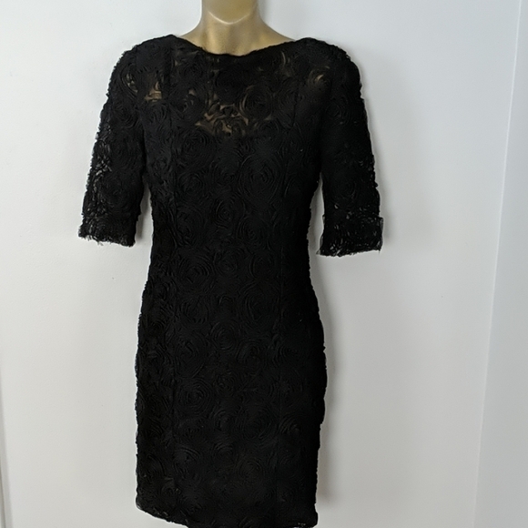 Rachel Roy black floral lace open back dress - Picture 2 of 8